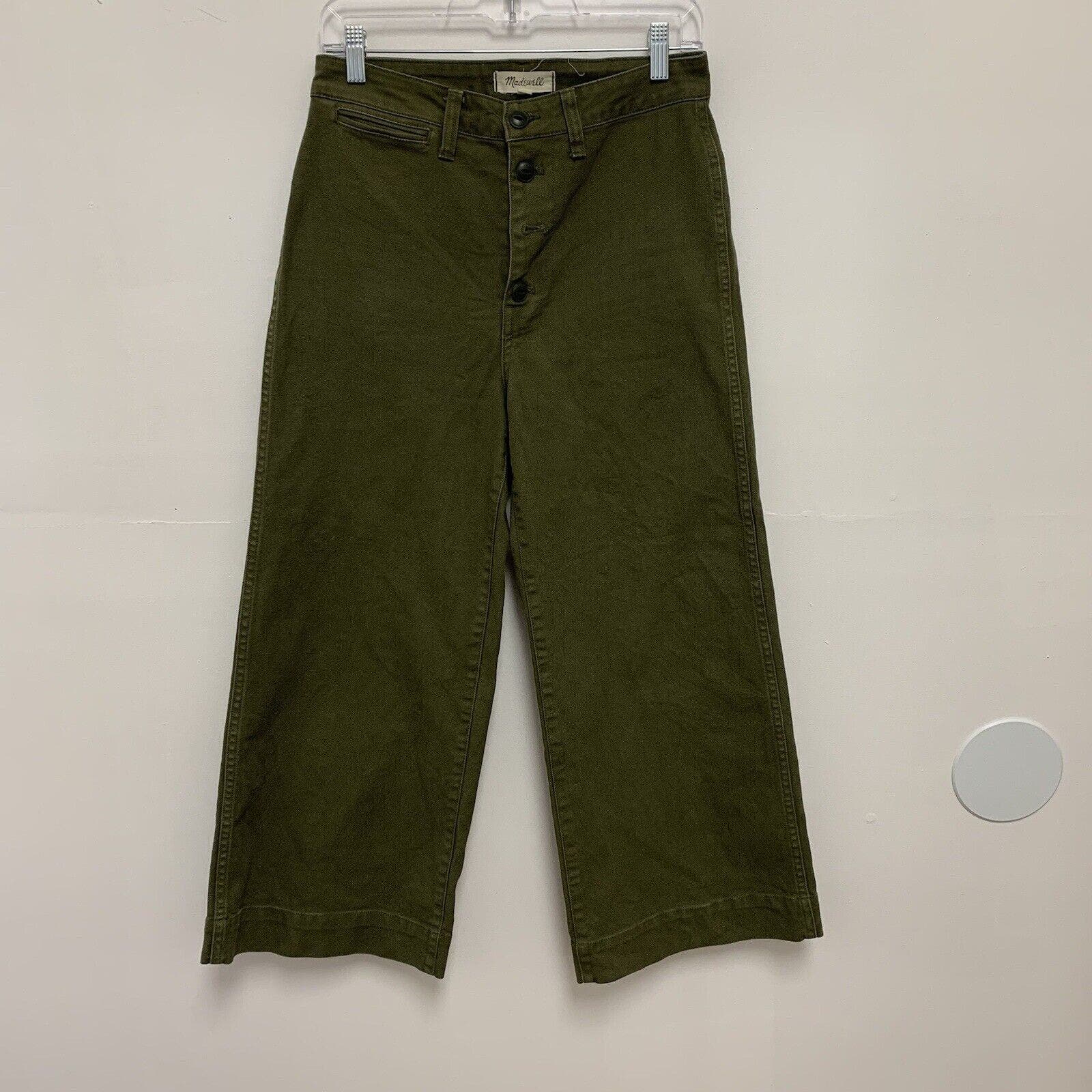 Madewell Emmett Crop Size 27 K1660 Button Fly Pants Green